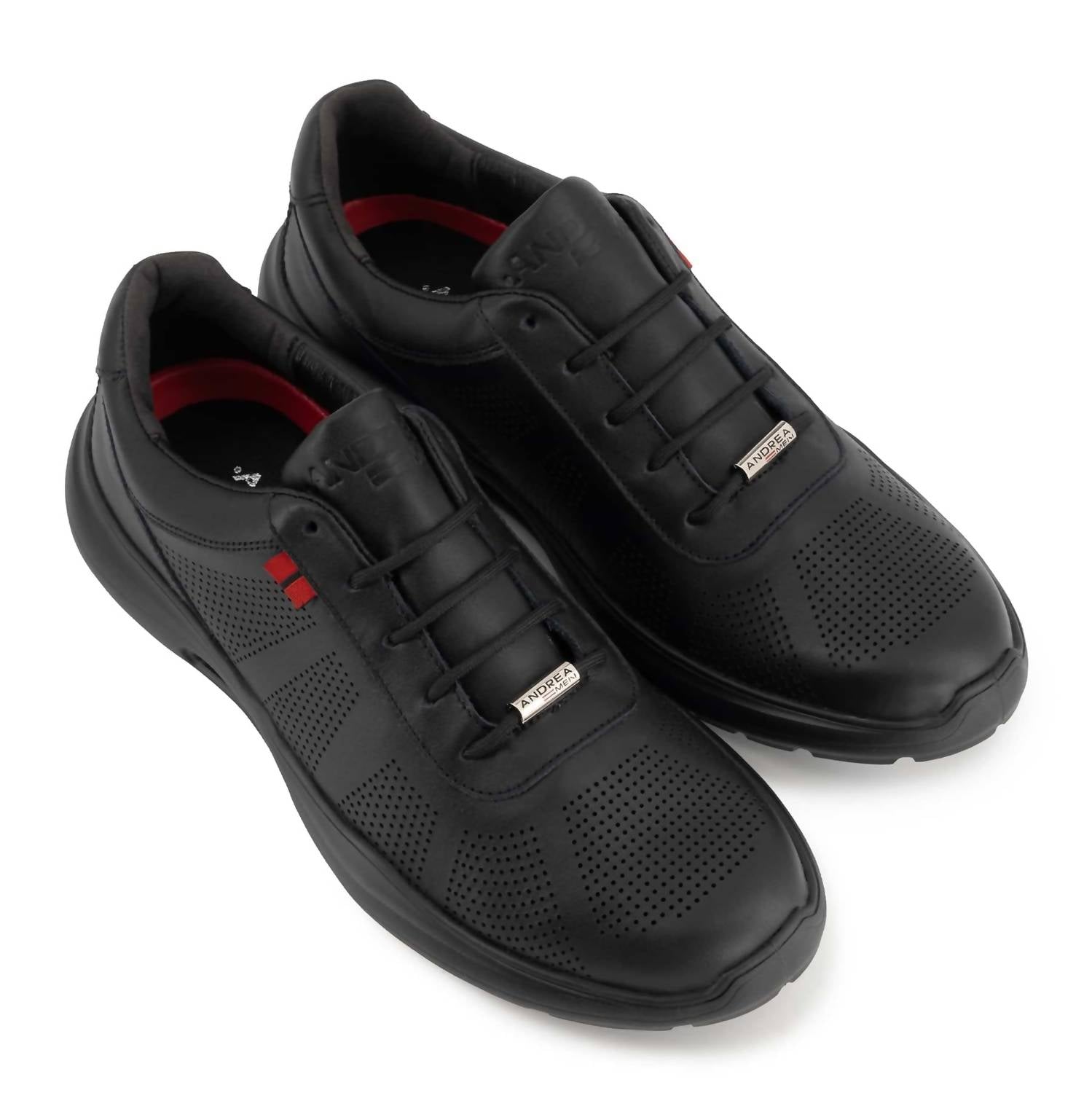 Andrea Men's Leather Upper Rubber Sole Oxford Shoes in black - men's shoe - view 4