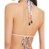 Red Carter Day Dreaming Triangle Swim Top in ivory blue floral - women's swimwear - detail view