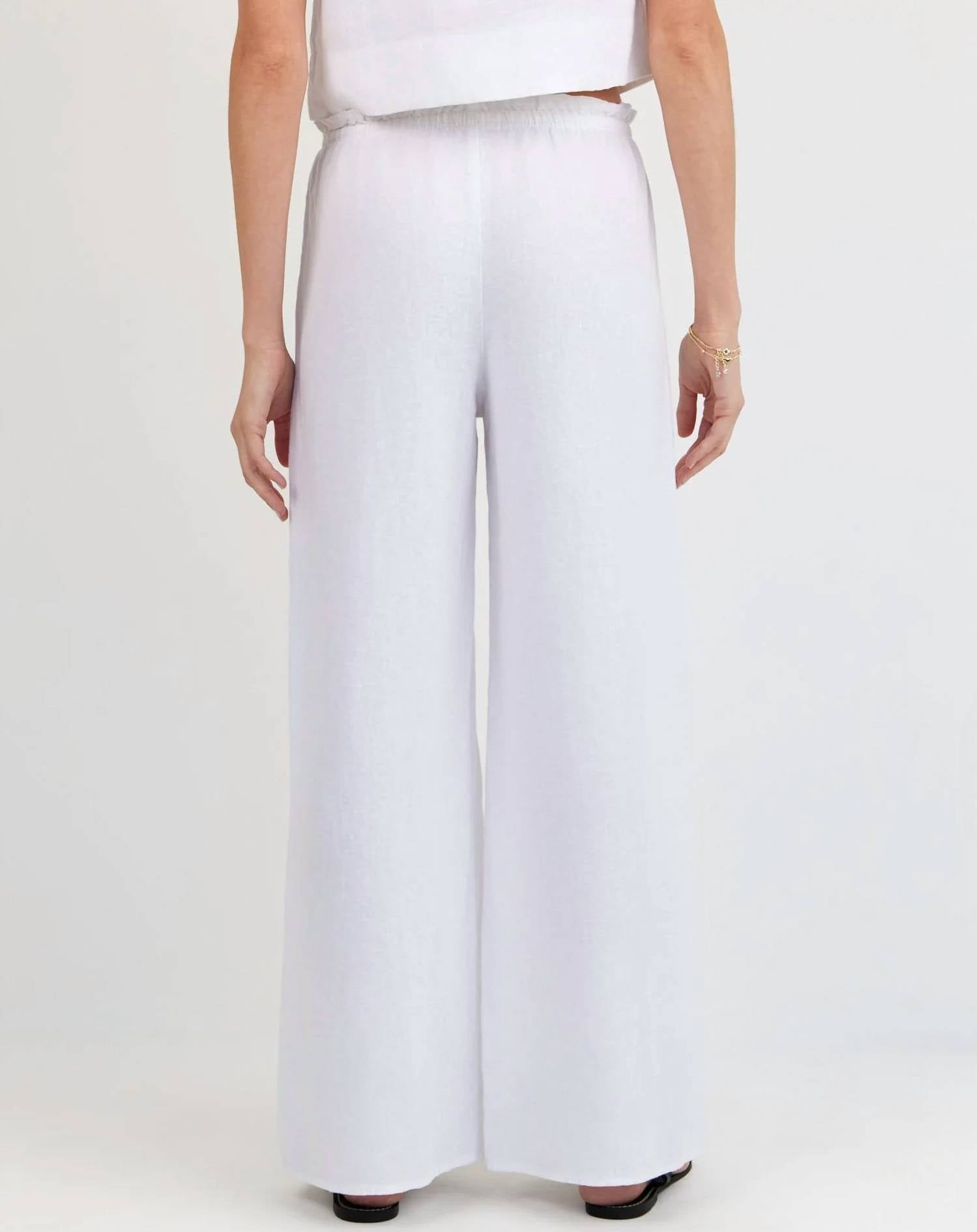 Bella Dahl - Women's Ruffle Waist Wide Leg Pant