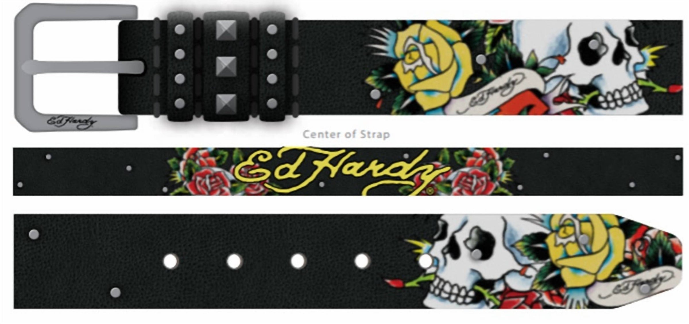 Ed Hardy - Men's Skull Studded Belt