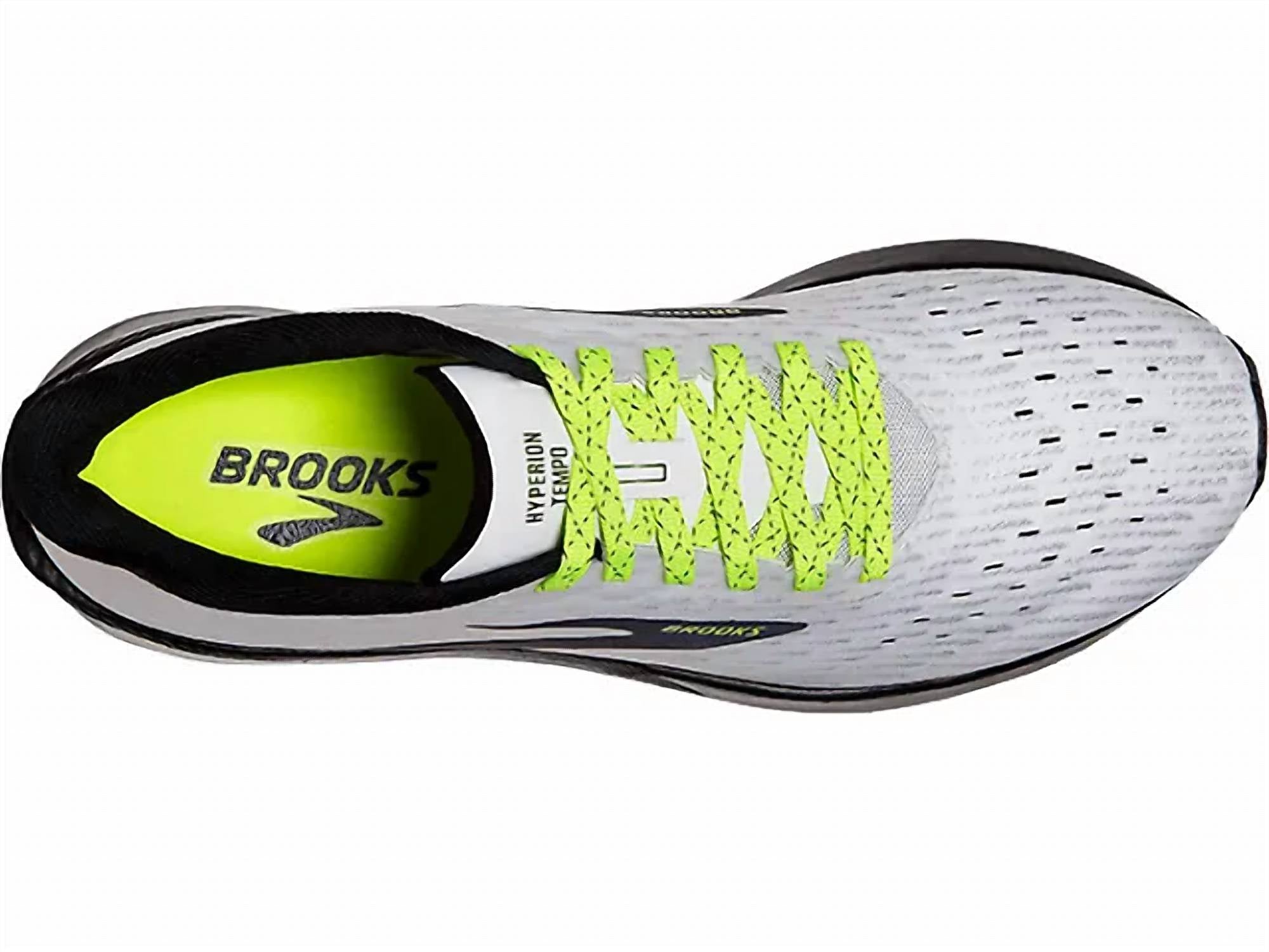 BROOKS Women's Hyperion Tempo Shoe in white nightlife black - women's shoe - alternate view