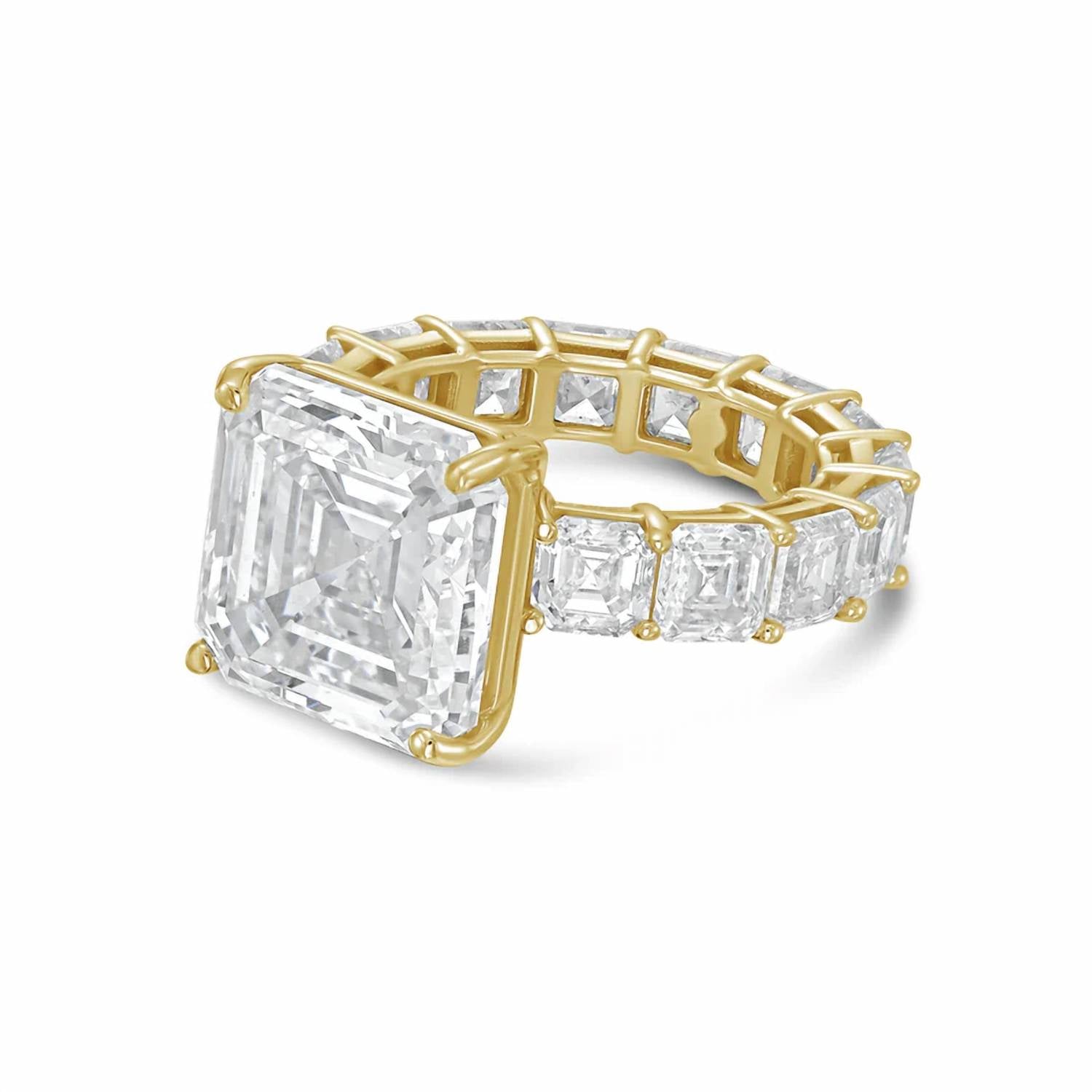 Diana M Jewels - Women's Asscher Lab-Grown Diamond Engagement Ring (8.00 Ct) - Elegant Plus