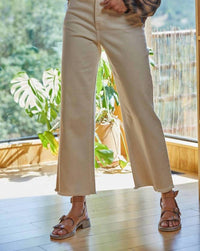 By Together - Woven Cotton Wide Leg High Waist Denim Jeans