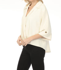 Joseph Ribkoff - Surplice Blouson 3/4 Sleeve Top