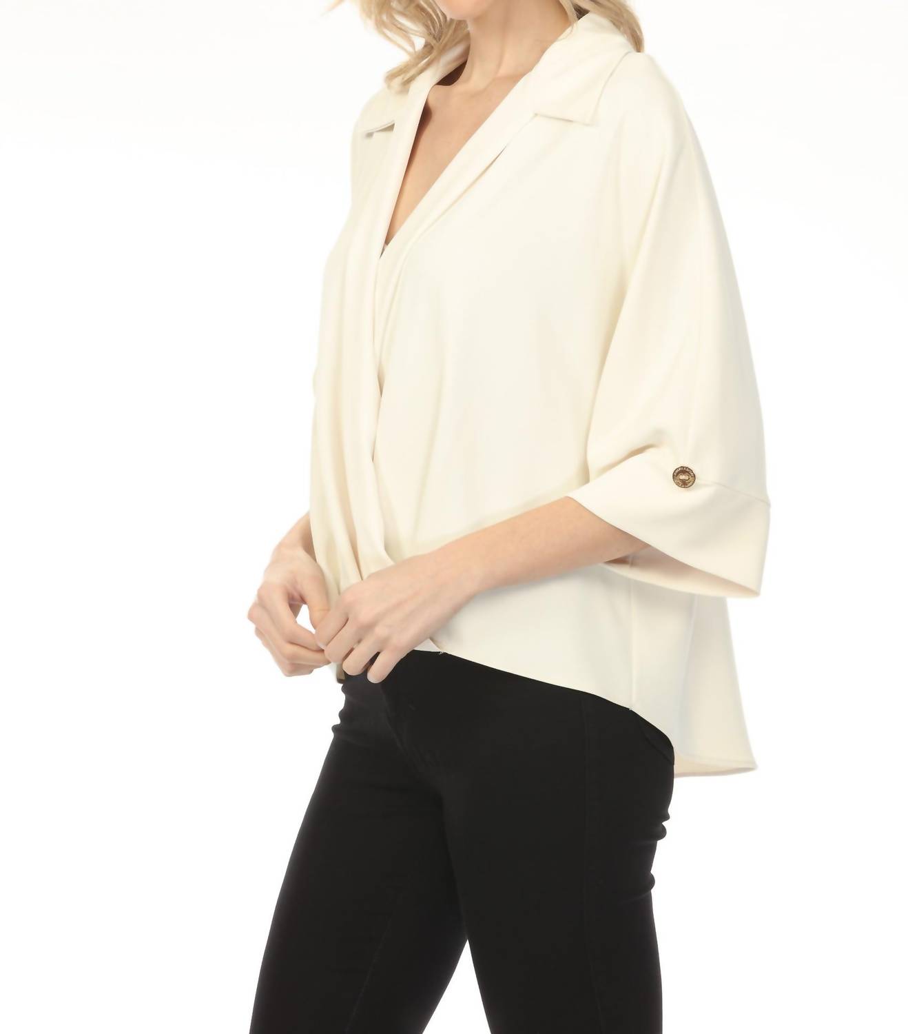 Joseph Ribkoff - Surplice Blouson 3/4 Sleeve Top