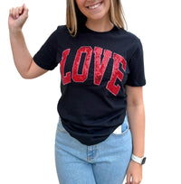 Southern Belle - Arched Love Short Sleeve Embroidered Patch Tee