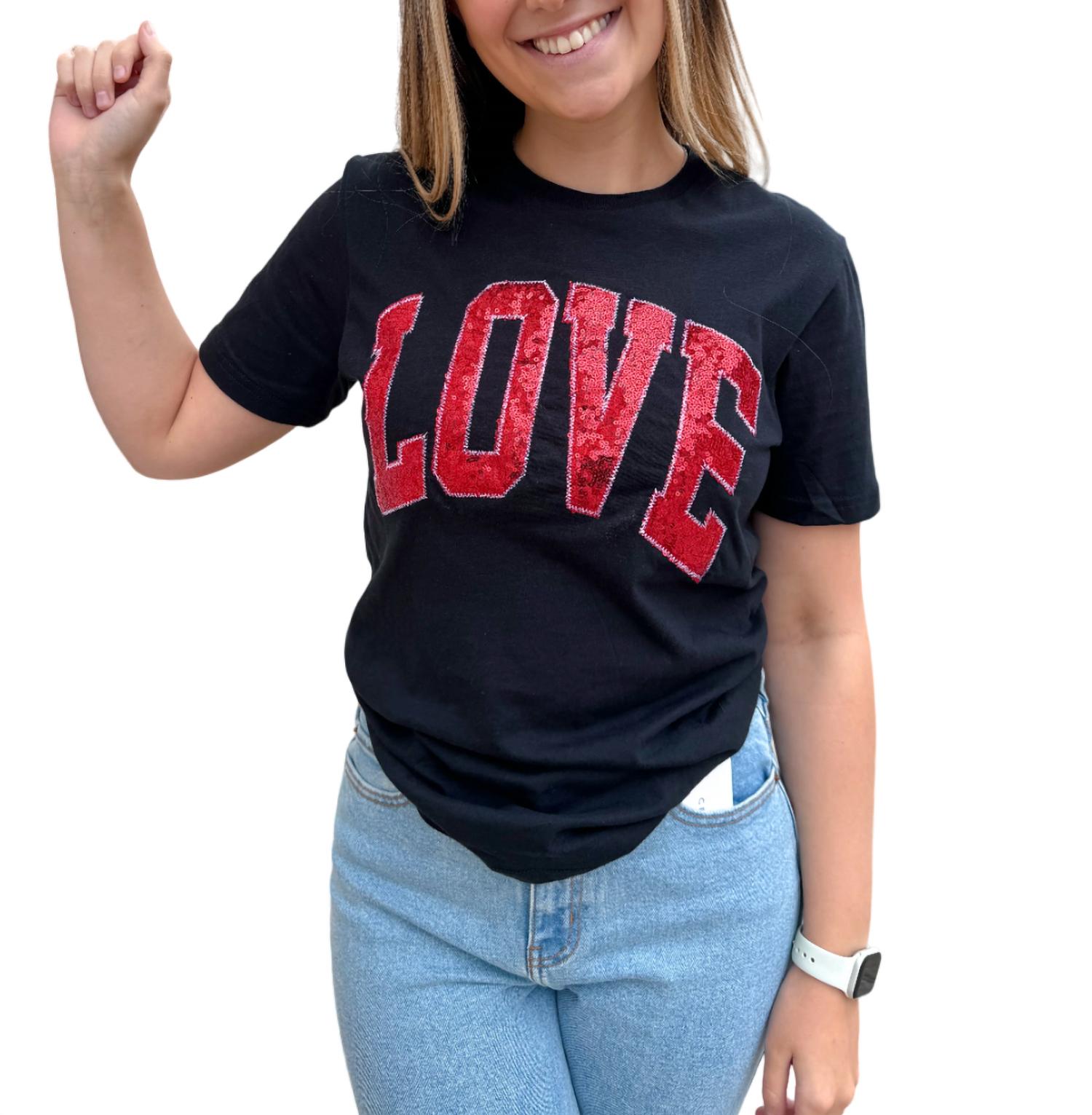 Southern Belle - Arched Love Short Sleeve Embroidered Patch Tee