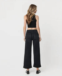 Vervet By Flying Monkey - High Rise Cuffed Baggy Wide Jeans - Plus
