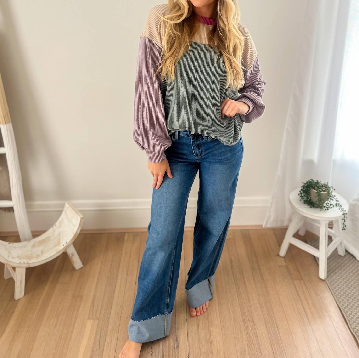Lovely Melody - Keeley Corded Color Block Top