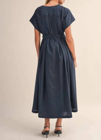 Mint Exclusives - Short Sleeve Pleated Midi Dress