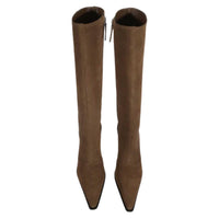 SCHUTZ Women's Raffaela Up Mid Suede Boots in root brown - women's shoe - alternate view