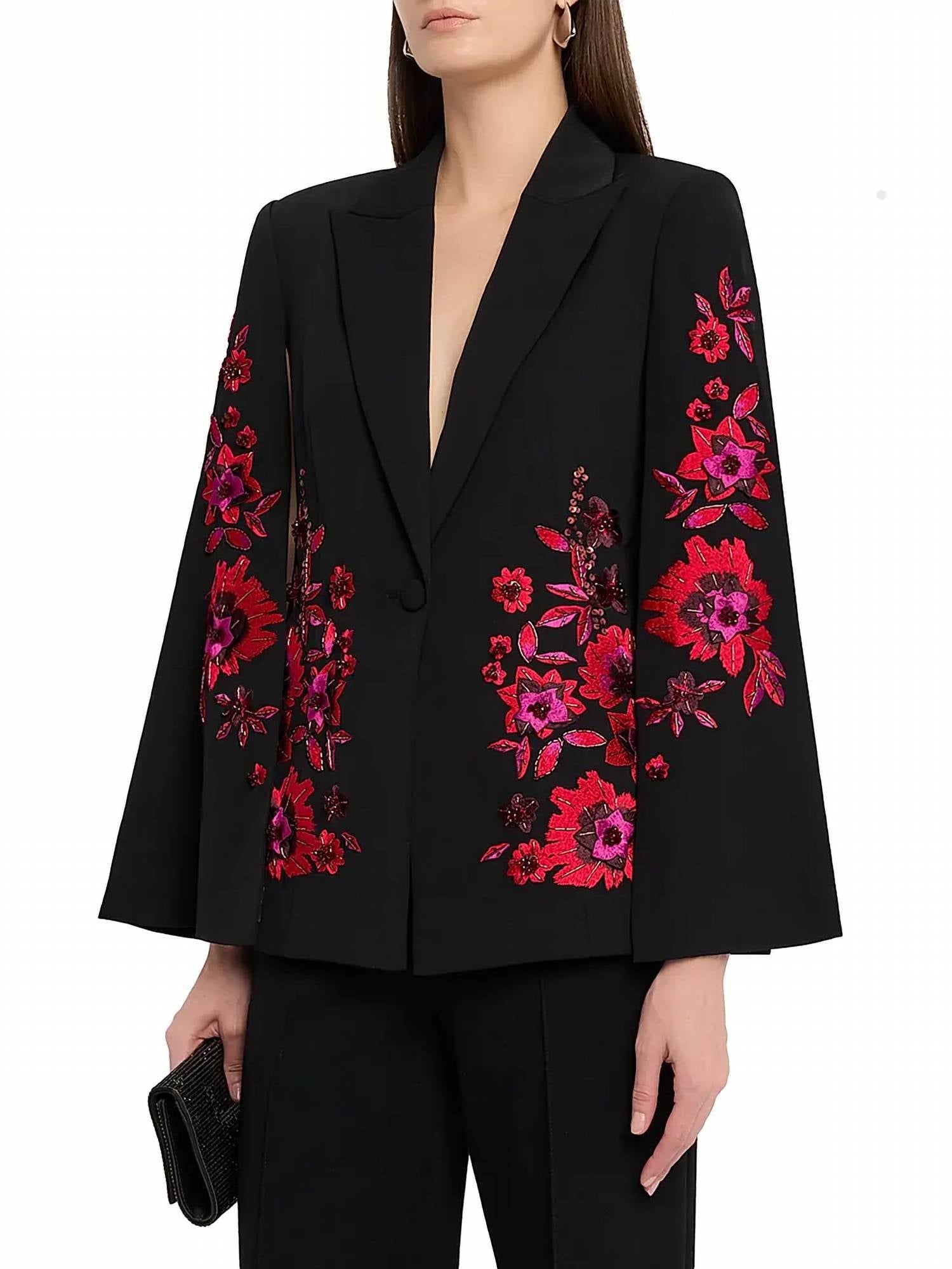Ramy Brook - Lucinda Floral Blazer Style Cape