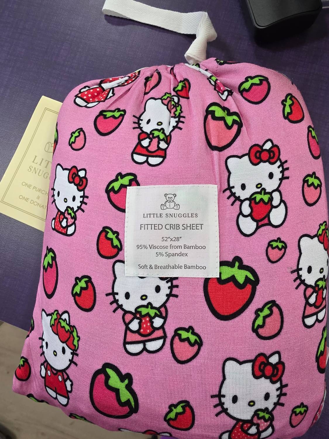 Charlies Project - Girl's Hello Cutie Strawberry Crib Sheet