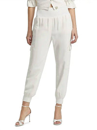 cinq a sept Crepe Giles Pants in ivory - women's pants - detail view