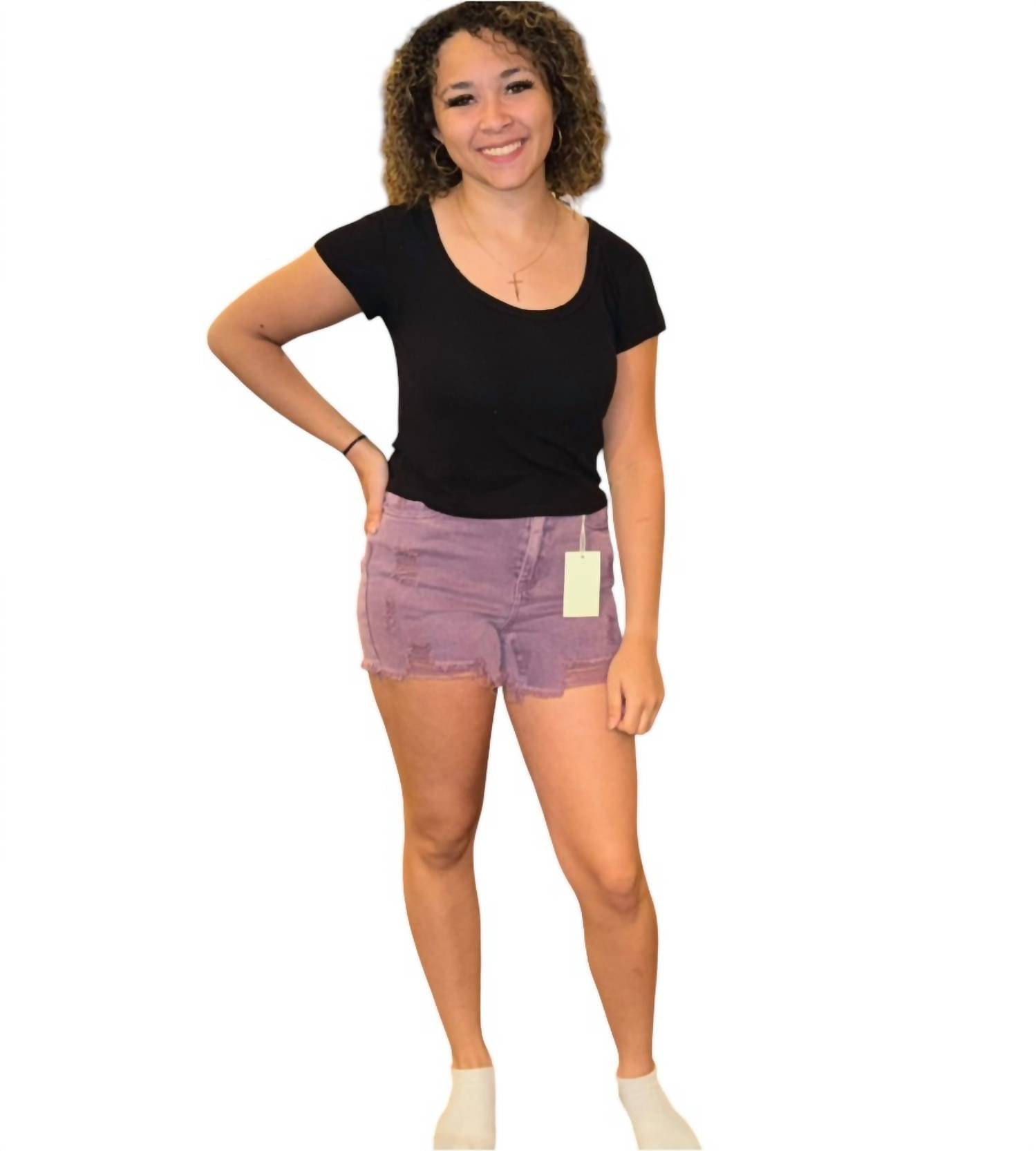 Zenana - Distressed Denim Shorts