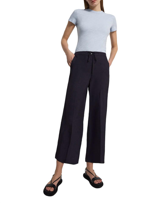 Theory - WIDE CROP PANT IN WASHED TWILL