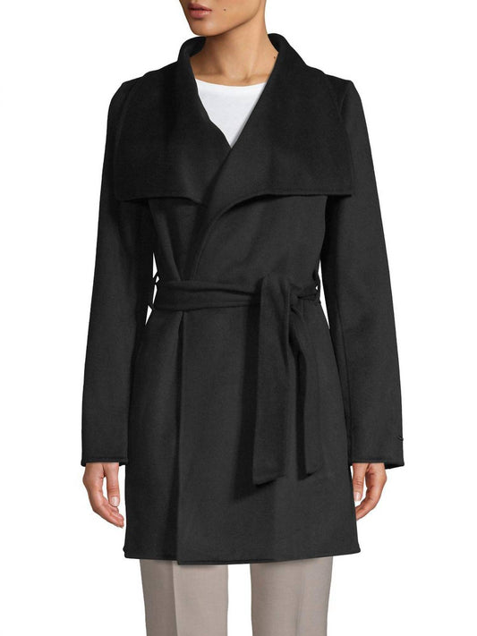 Women Ella Lightweight Wool Wrap Trench Coat Jacket