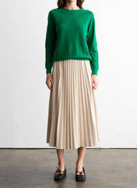 Elle Grey Soft Cozy Knit Sweater in green - women's sweater - detail view