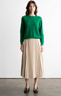 Elle Grey Soft Cozy Knit Sweater in green - women's sweater - alternate view