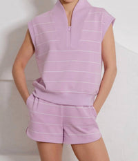 Rae Mode - Modal V-neck Zip Sleeveless Top