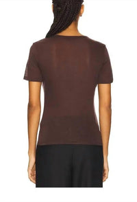 ANINE BING Sylvie Short Sleeve Tee in brown - women's t-shirt - alternate view
