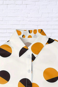 Diva Usa - Polka Dot Asymmetrical Shirt with Flared Sleeve