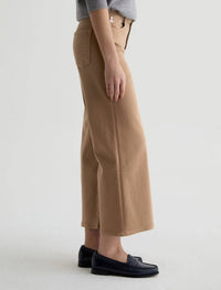 AGOLDE Saige Wide Leg Crop Jeans in melange stone - women's pants - detail view