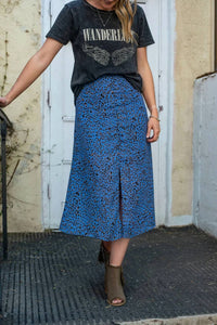 Skies Are Blue - Persian Animal Print Midi Skirt