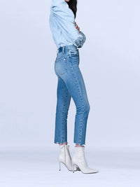 BLACK ORCHID Brooke Straight Crop Jean in new religion - women's jeans - detail view