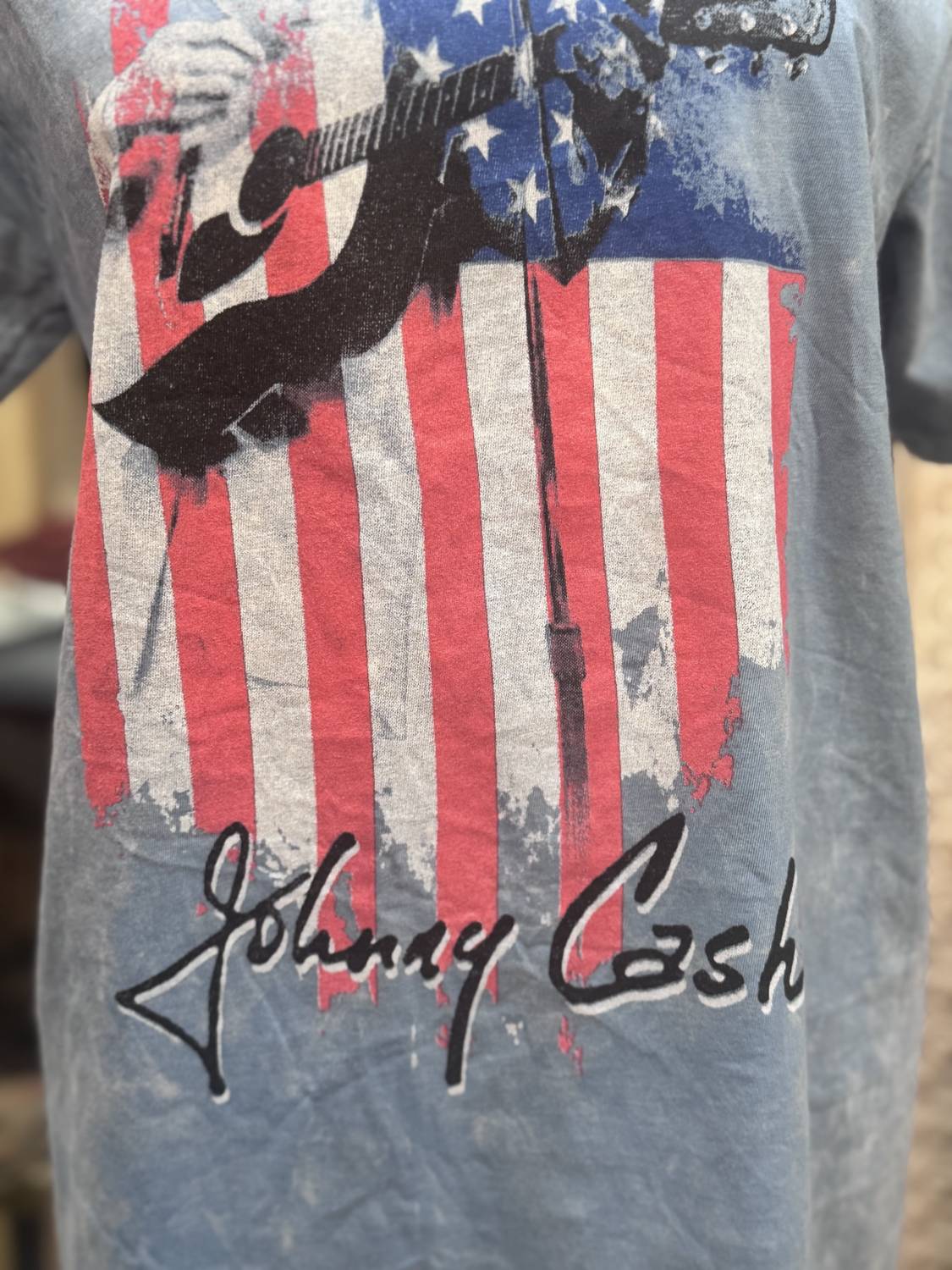 Archival Apparel - Women's Johnny Cash American Flag Short Sleeve T-shirt