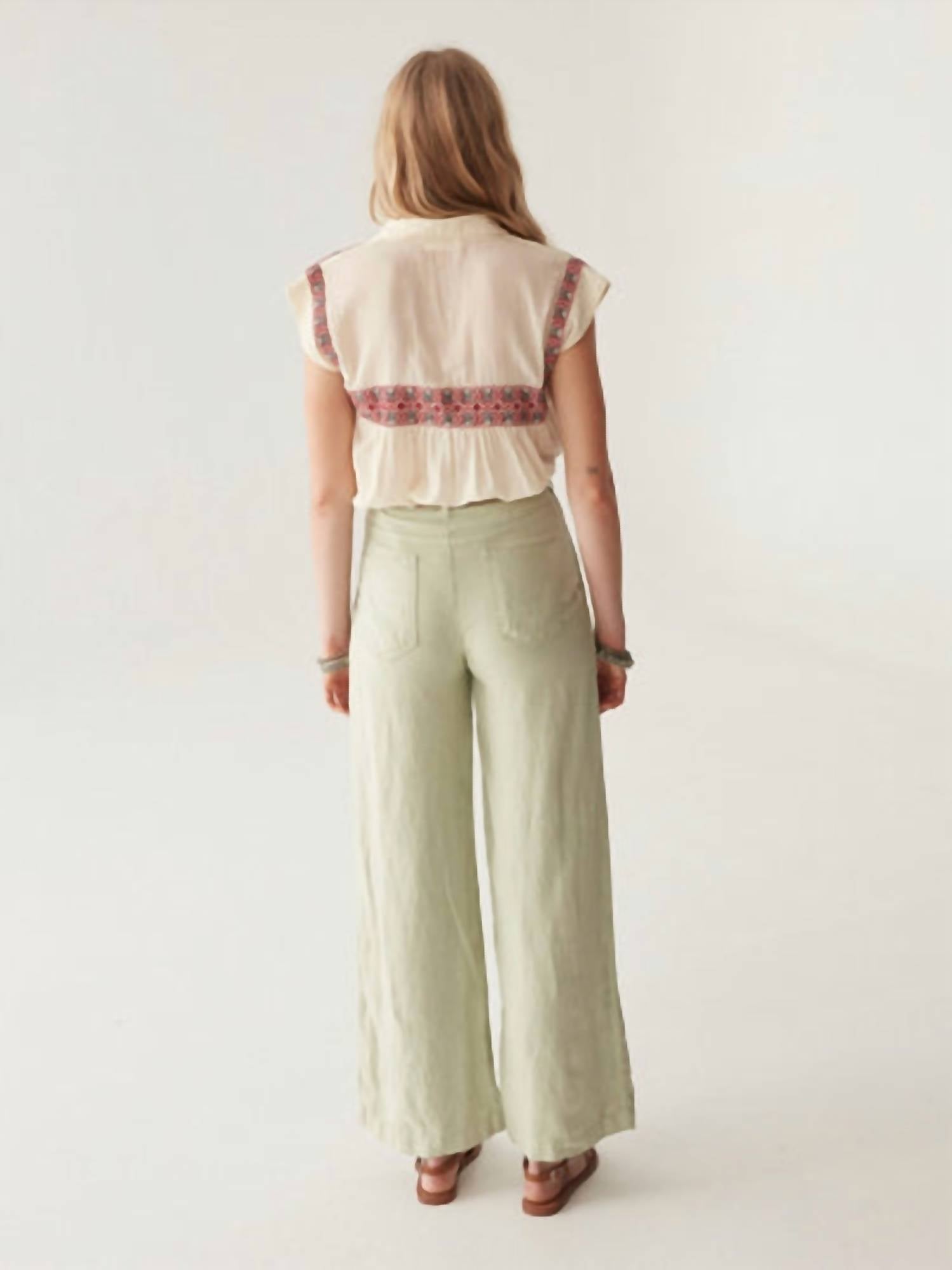 Maison Hotel Marisa Pant in avocado - women's pants - alternate view