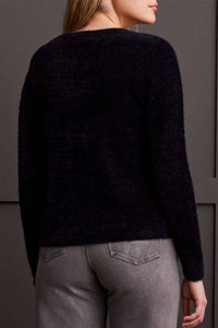 Tribal - Crystal Button Fluffy Knit Cardigan