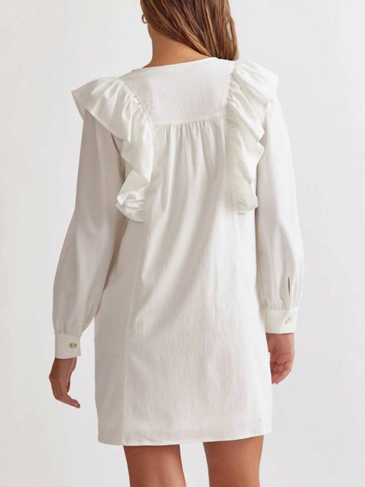 Entro - Button Up Ruffle Detail Dress