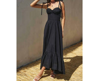 Dress Forum - Cotton Poplin Ruched Detail Maxi Dress