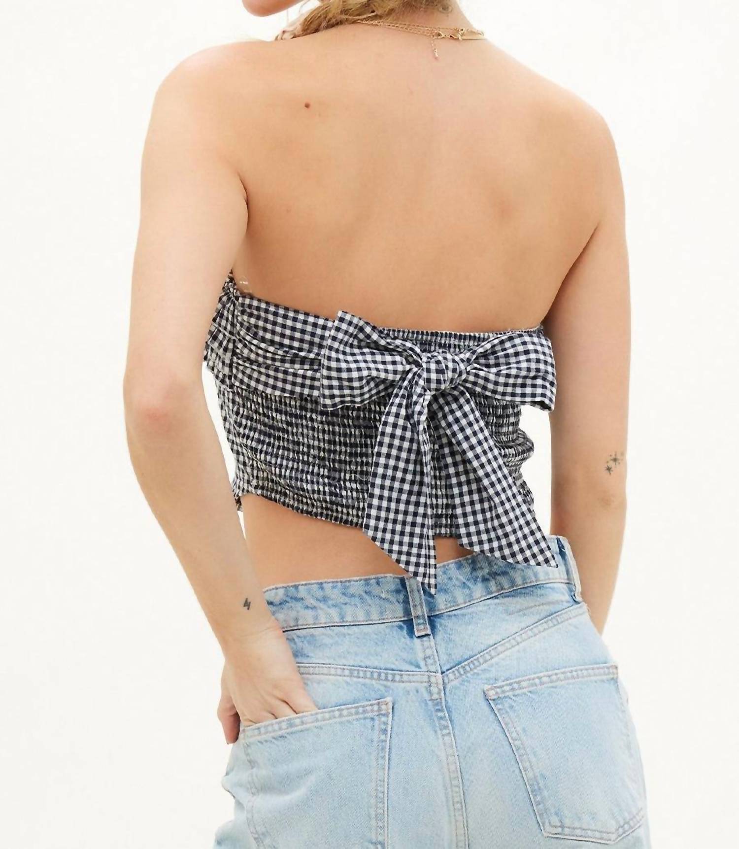 Illa Illa - Gingham Ruffle Tube Top