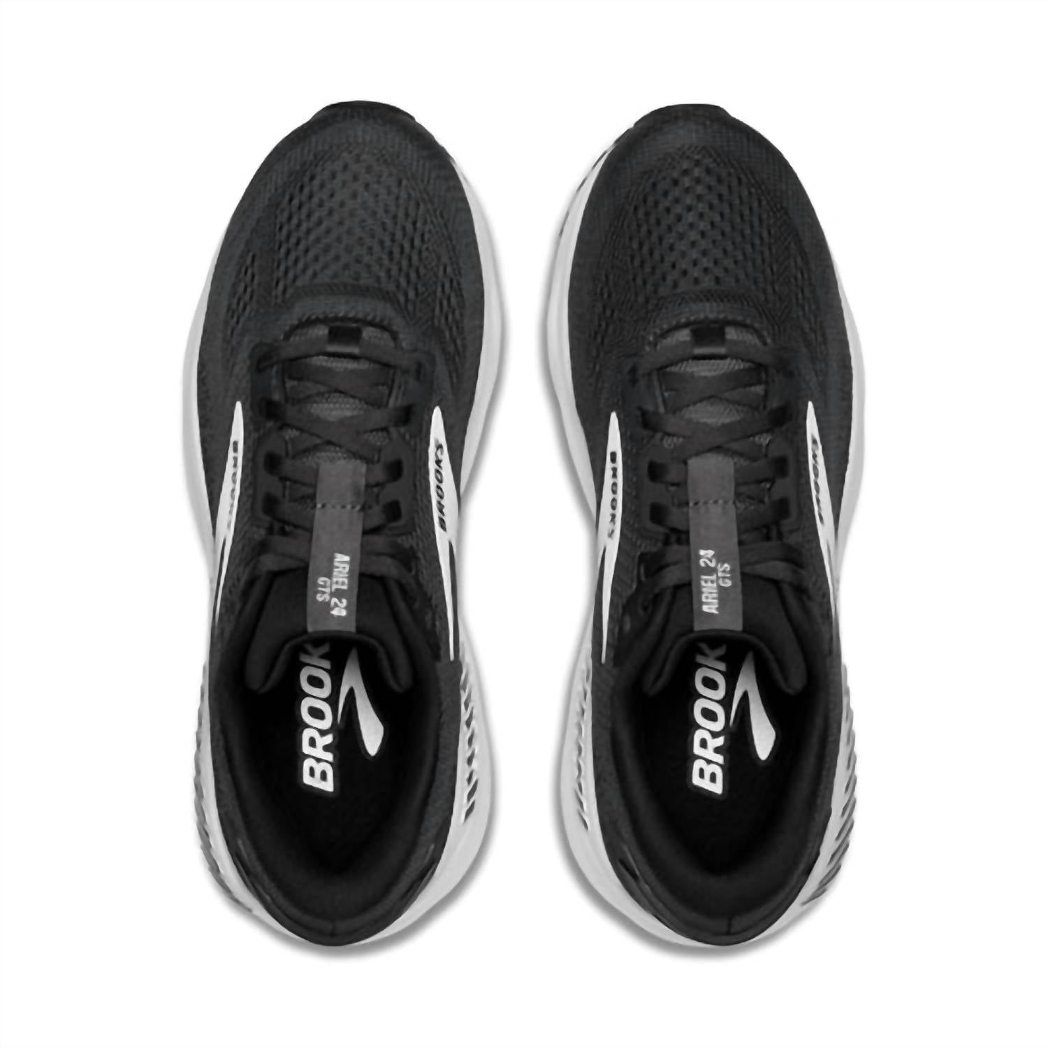 BROOKS Women's Ariel Gts 24 Shoe in ebony black white - women's shoe - alternate view