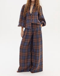Lanhtropy - Camille Linen Shirt And Culotte Pants Set
