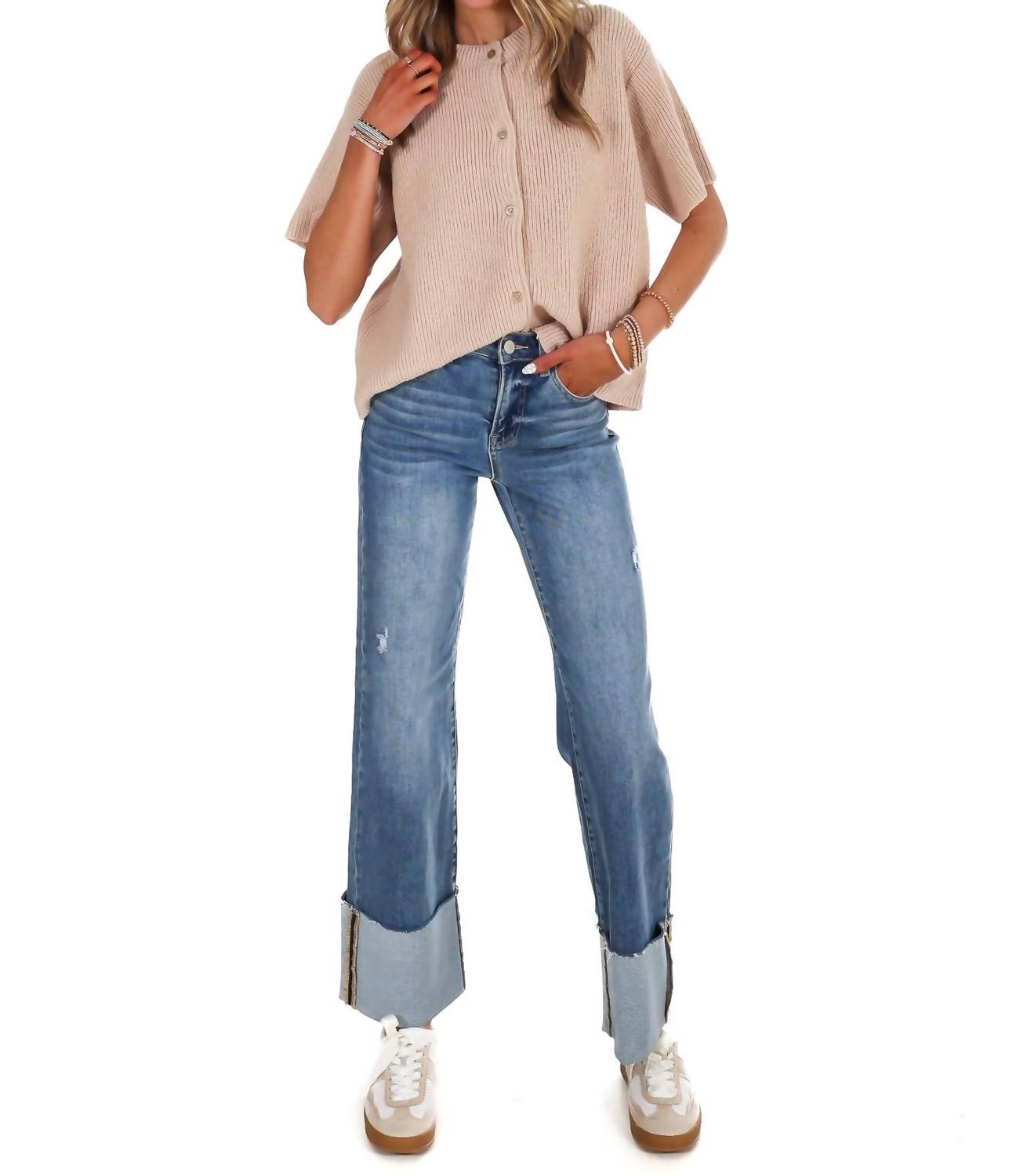 Le Lis - Let's Go There Short Sleeve Sweater Cardigan