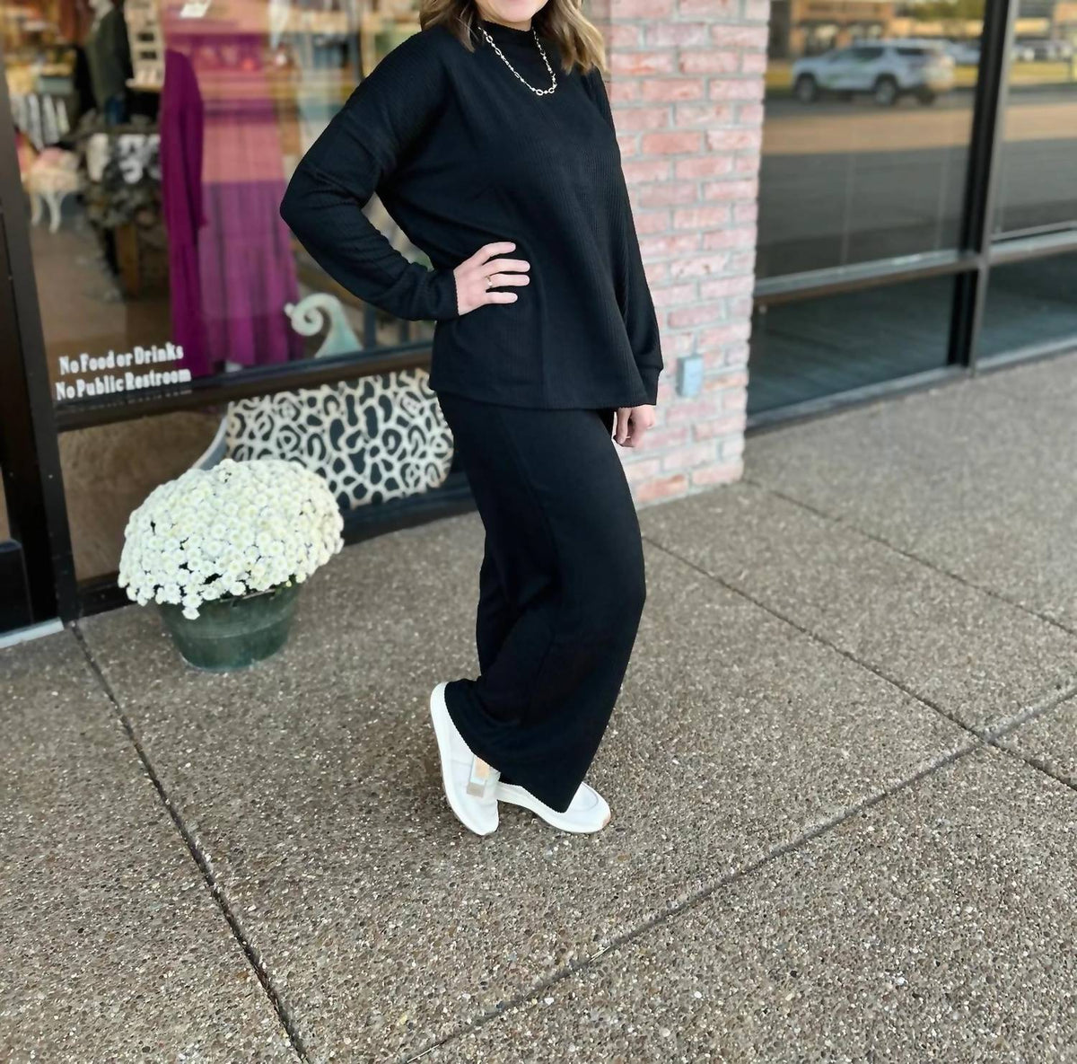 Zenana - Ribbed Mock Neck Set