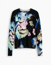 Desigual Jers Nenufar Lacroix Thin Gauge Sweater in space blue - women's sweater - alternate view