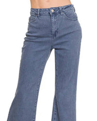 Zenana - High Waist Frayed Hem Jean