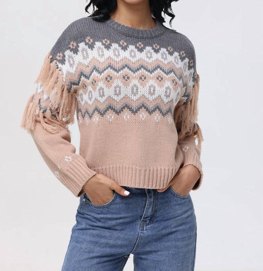 525 America - Fringe Fair Isle Sweater