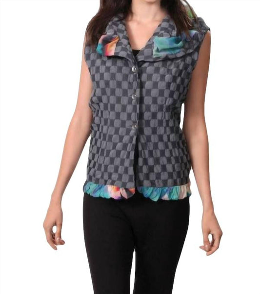 Checkerboard Ruffled Vest