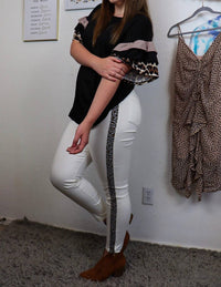 umgee Leopard Pants in white - women's pants
