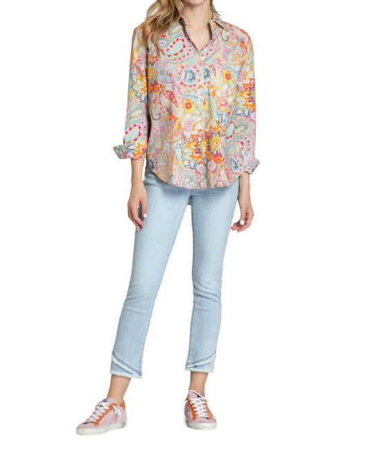 Apny - PAISLEY COTTON BOYFRIEND BUTTON SHIRT