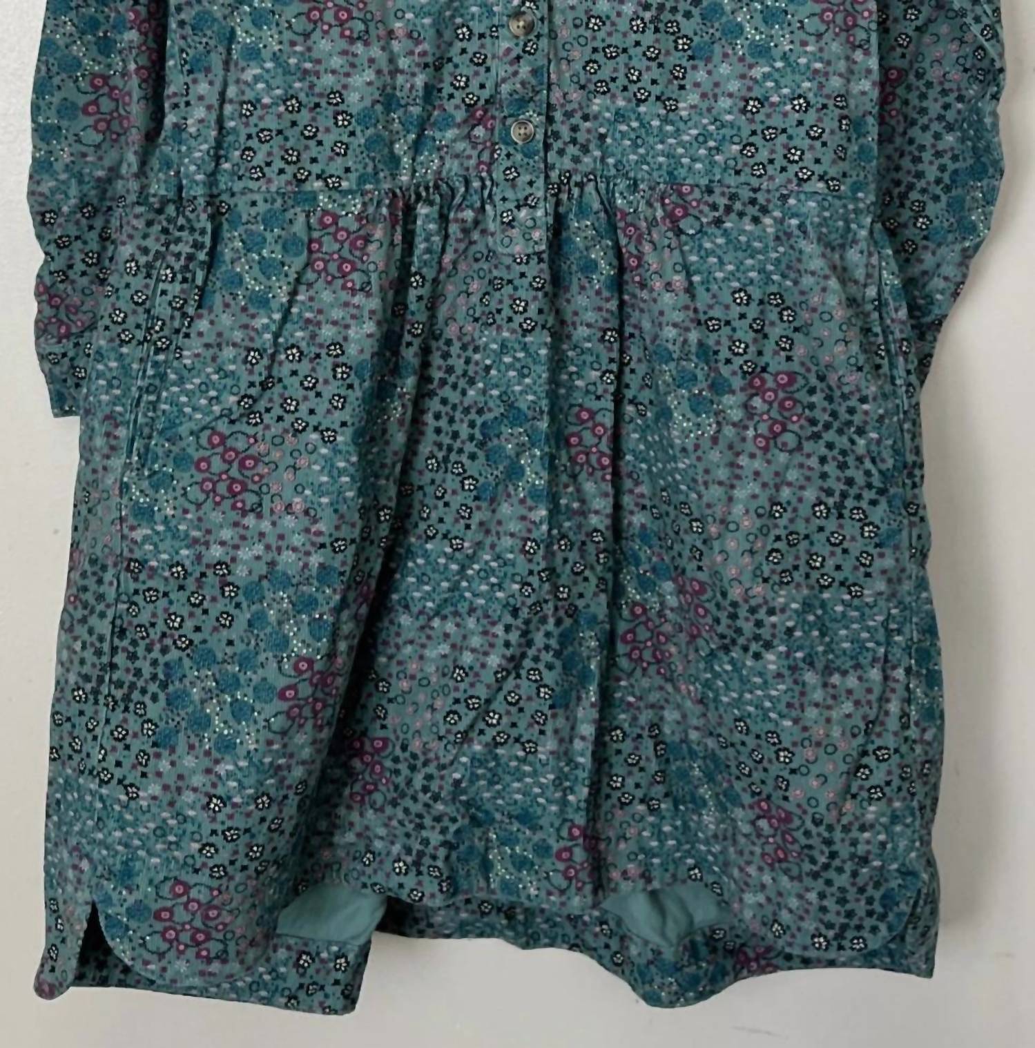 Tea N Rose - Girl's Cord Henley Shirt Dress