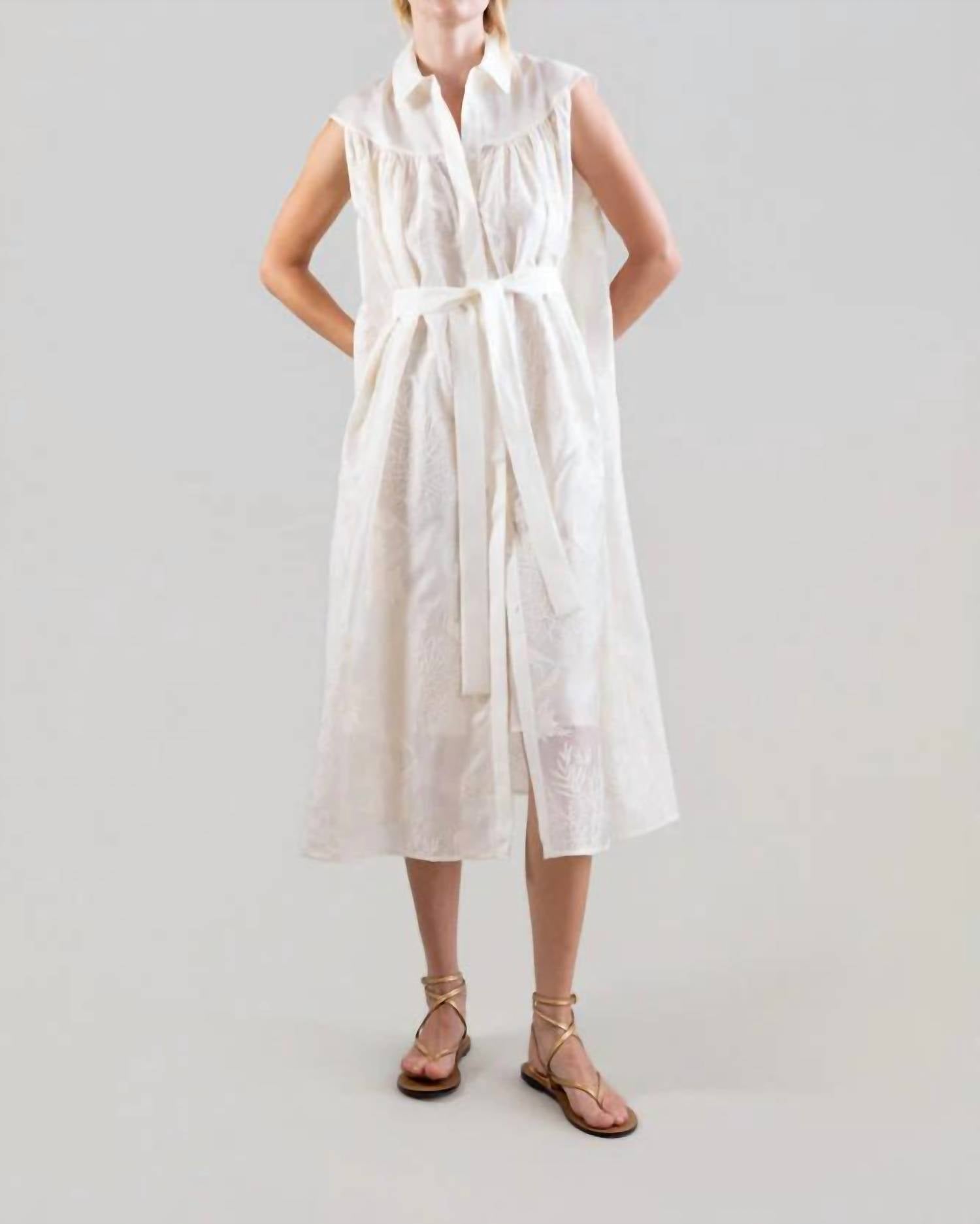 Psophia - Ethereal Botanical Tencel Shirt-Inspired Dress