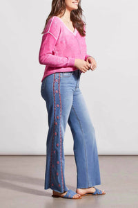 Tribal - Brooke Hugging Wide Leg Jeans With Embroidery