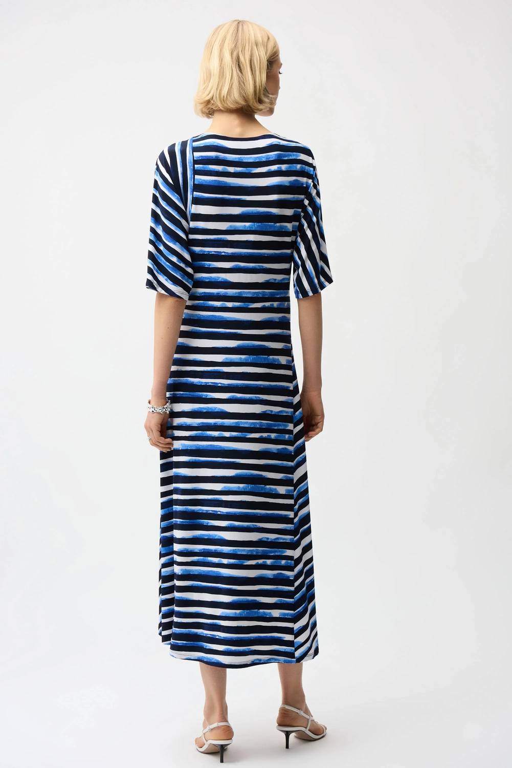 Joseph Ribkoff - Striped Midi Fit And Flare Dress