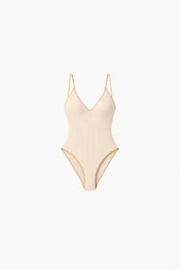 Luli Fama Sands V-neck One Piece Bikini in ivory - women's swimwear - view 5